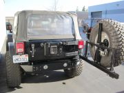 PJ2002: JEEP JK STUBBY REAR & SQUARE FRAME TIRE CARRIER (LIGHT MOUNT)