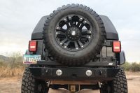 PJ2002: JEEP JK STUBBY REAR & SQUARE FRAME TIRE CARRIER (LIGHT MOUNT)